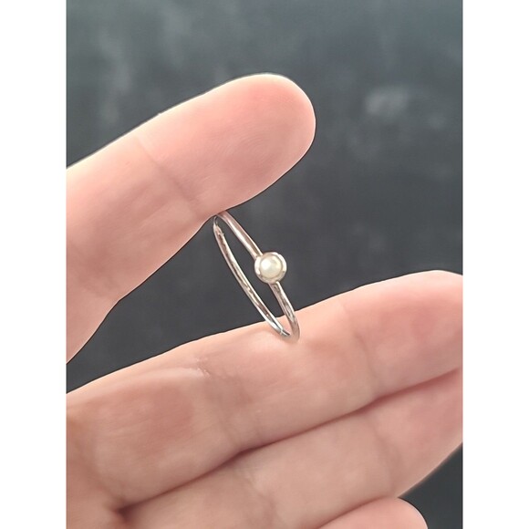 Silpada 925 Sterling Silver Real Pearl Ring, Size US 10.5 Vintage - Picture 2 of 10